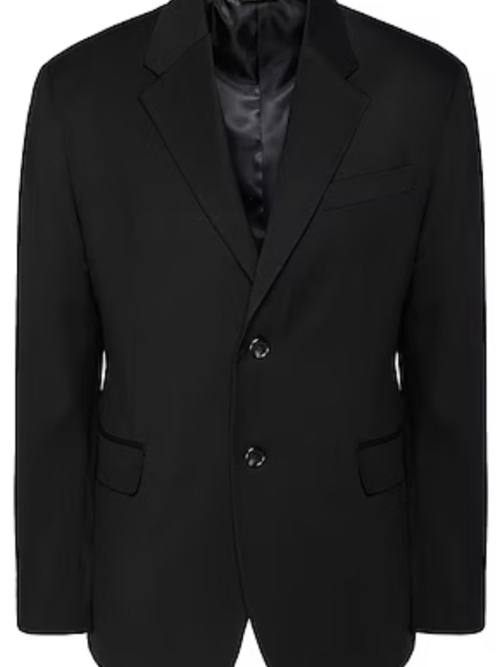 Men's Black Two-Button Notch Lapel Blazer